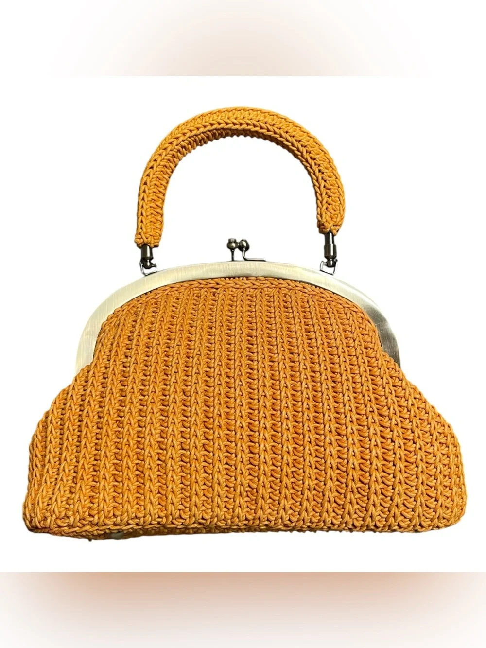 Patricia Nash Woven Top Handle Crossbody in Mustard Yellow